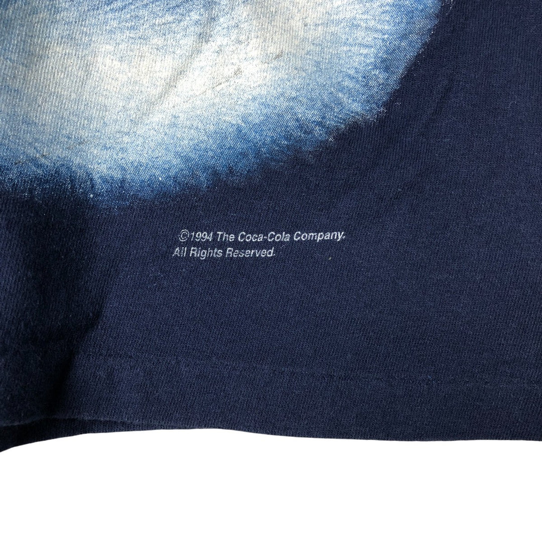 90'S COKE COCA-COLA Long Sleeve T-Shirt, Made in USA, Men's Size Medium, Vintage cotton navy blue type Vintage Second Hand