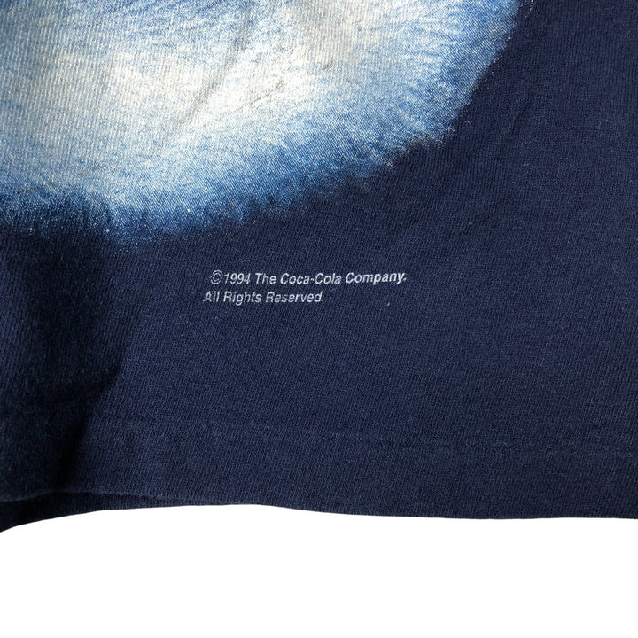 90'S COKE COCA-COLA Long Sleeve T-Shirt, Made in USA, Men's Size Medium, Vintage cotton navy blue type Vintage Second Hand