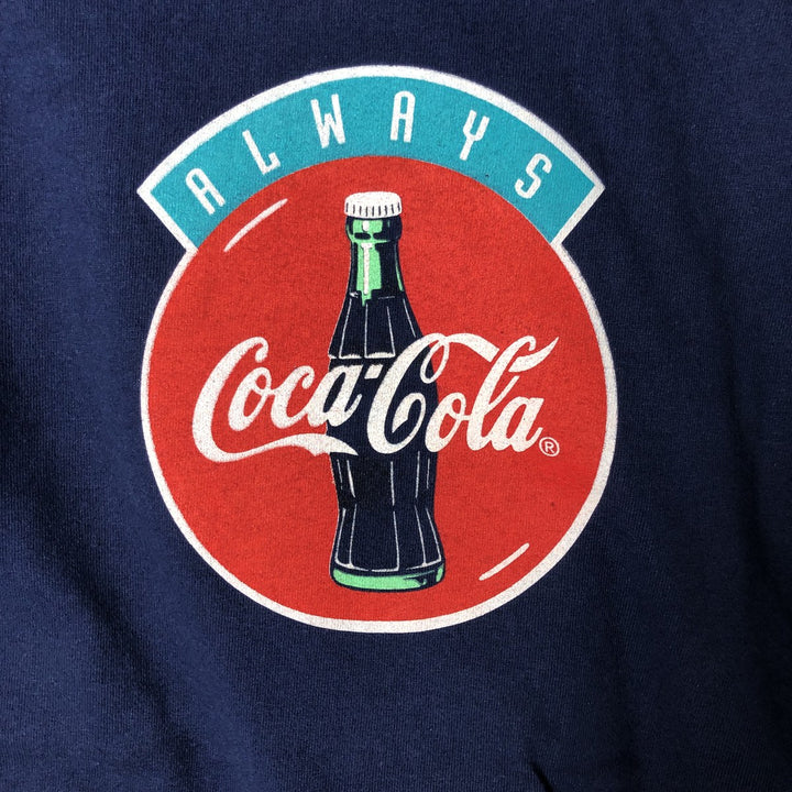 90'S COKE COCA-COLA Long Sleeve T-Shirt, Made in USA, Men's Size Medium, Vintage cotton navy blue type Vintage Second Hand
