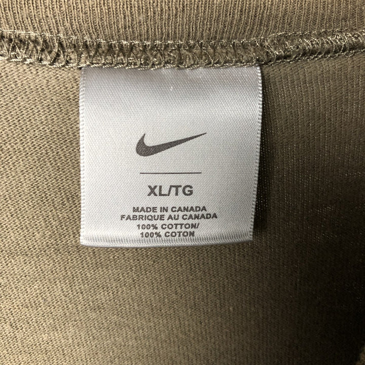 2000'S Nike Two-Tone Long Sleeve T-Shirt, Made in Canada, Men's XL cotton Khaki type brown Vintage Second Hand