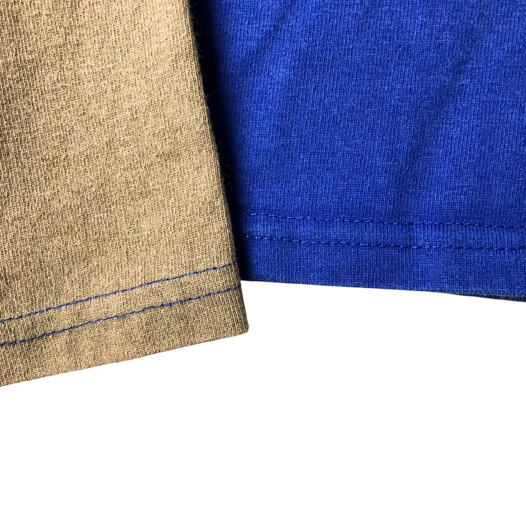 2000'S Nike Two-Tone Long Sleeve T-Shirt, Made in Canada, Men's XL cotton Khaki type brown Vintage Second Hand