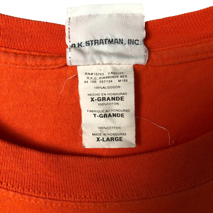 Harley-Davidson Motorcycle Skull Pattern Long Sleeve T-Shirt, Men's Size XL cotton orange type Vintage Second Hand