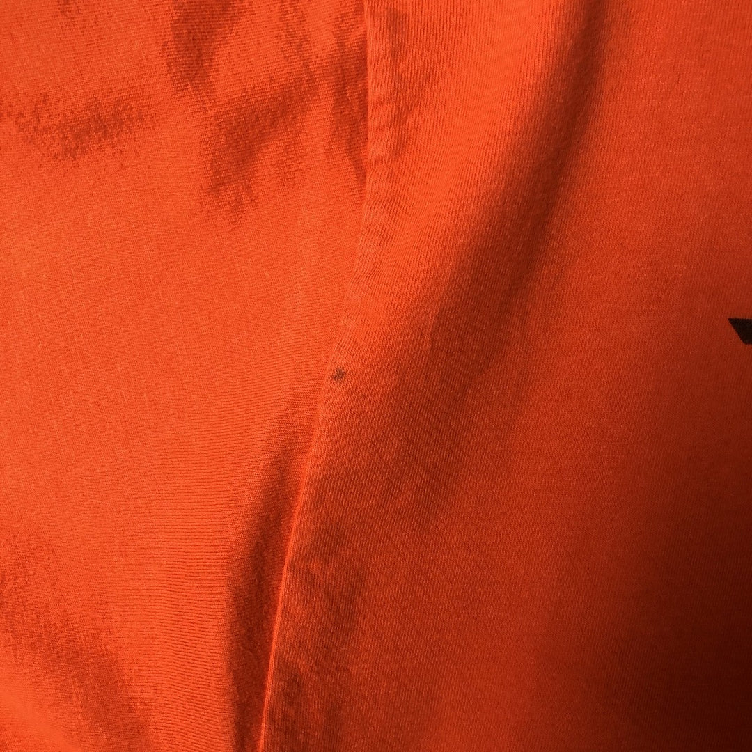 Harley-Davidson Motorcycle Skull Pattern Long Sleeve T-Shirt, Men's Size XL cotton orange type Vintage Second Hand