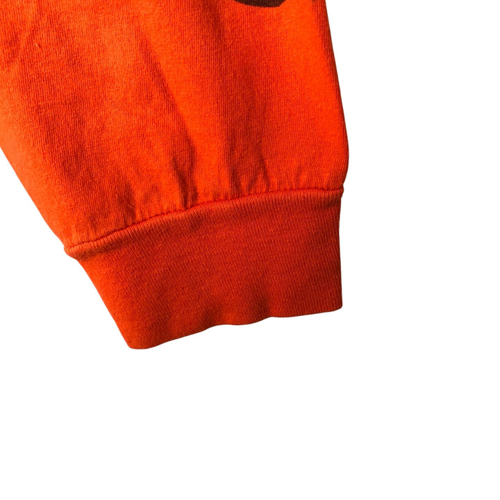 Harley-Davidson Motorcycle Skull Pattern Long Sleeve T-Shirt, Men's Size XL cotton orange type Vintage Second Hand