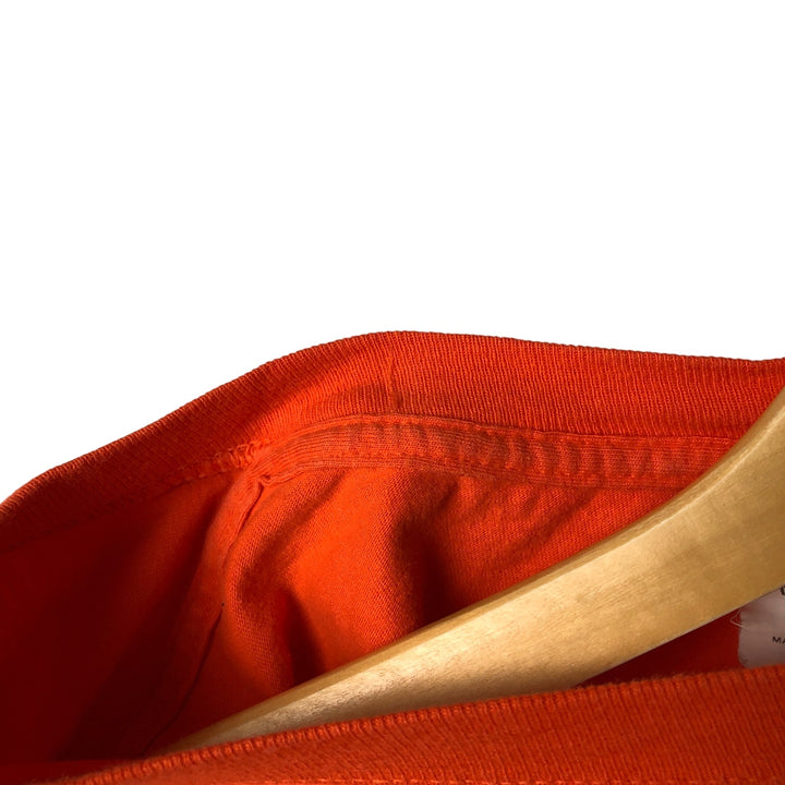 Harley-Davidson Motorcycle Skull Pattern Long Sleeve T-Shirt, Men's Size XL cotton orange type Vintage Second Hand