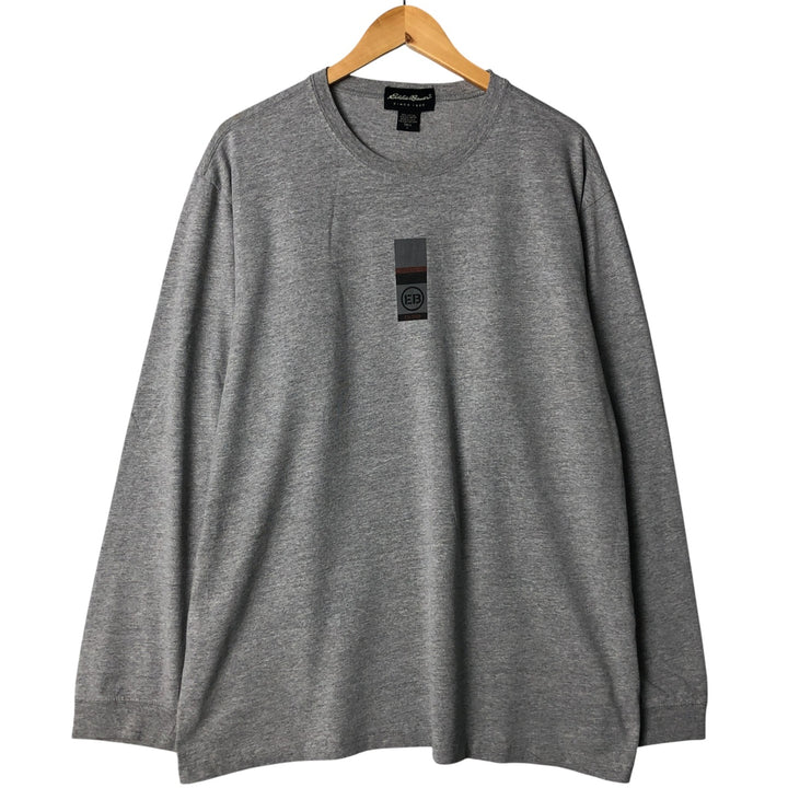 Eddie Bauer Long Sleeve T-Shirt Made in USA Men's L Size cotton gray type Vintage Second Hand