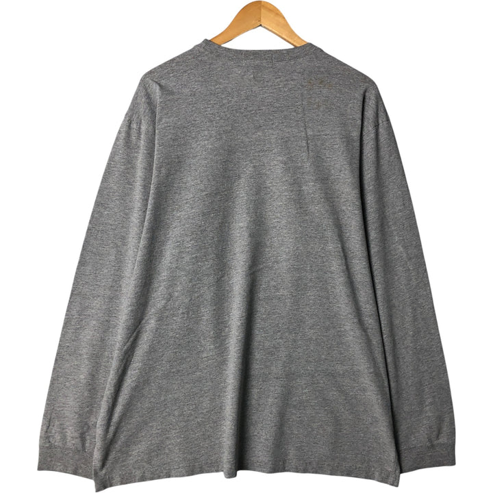 Eddie Bauer Long Sleeve T-Shirt Made in USA Men's L Size cotton gray type Vintage Second Hand