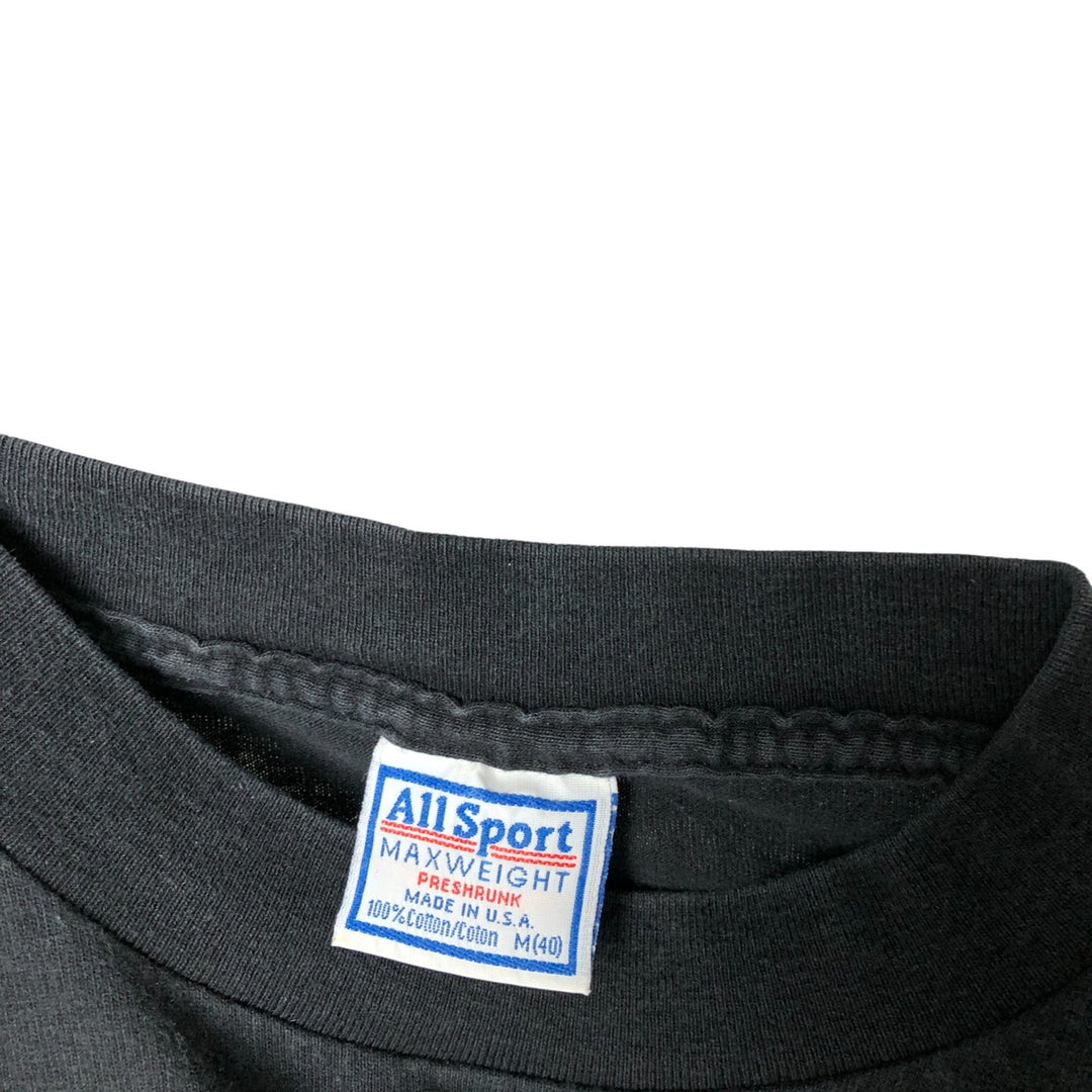 90'S All Sports ALL SPORT Long Sleeve T-Shirt, Made in USA, Men's Size Medium, Vintage cotton black type Vintage Second Hand