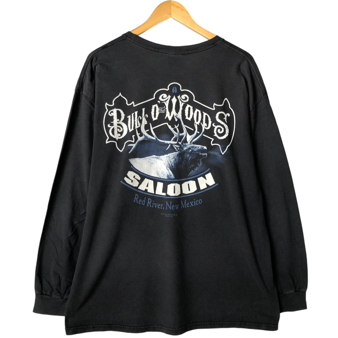 2000'S Hanes Motorcycle Long Sleeve T-Shirt, Men's XL cotton Charcoal Vintage Second Hand