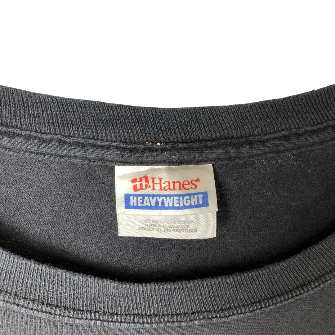 2000'S Hanes Motorcycle Long Sleeve T-Shirt, Men's XL cotton Charcoal Vintage Second Hand