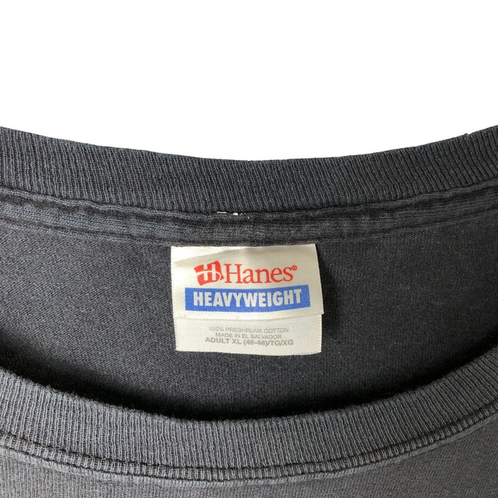 2000'S Hanes Motorcycle Long Sleeve T-Shirt, Men's XL cotton Charcoal Vintage Second Hand