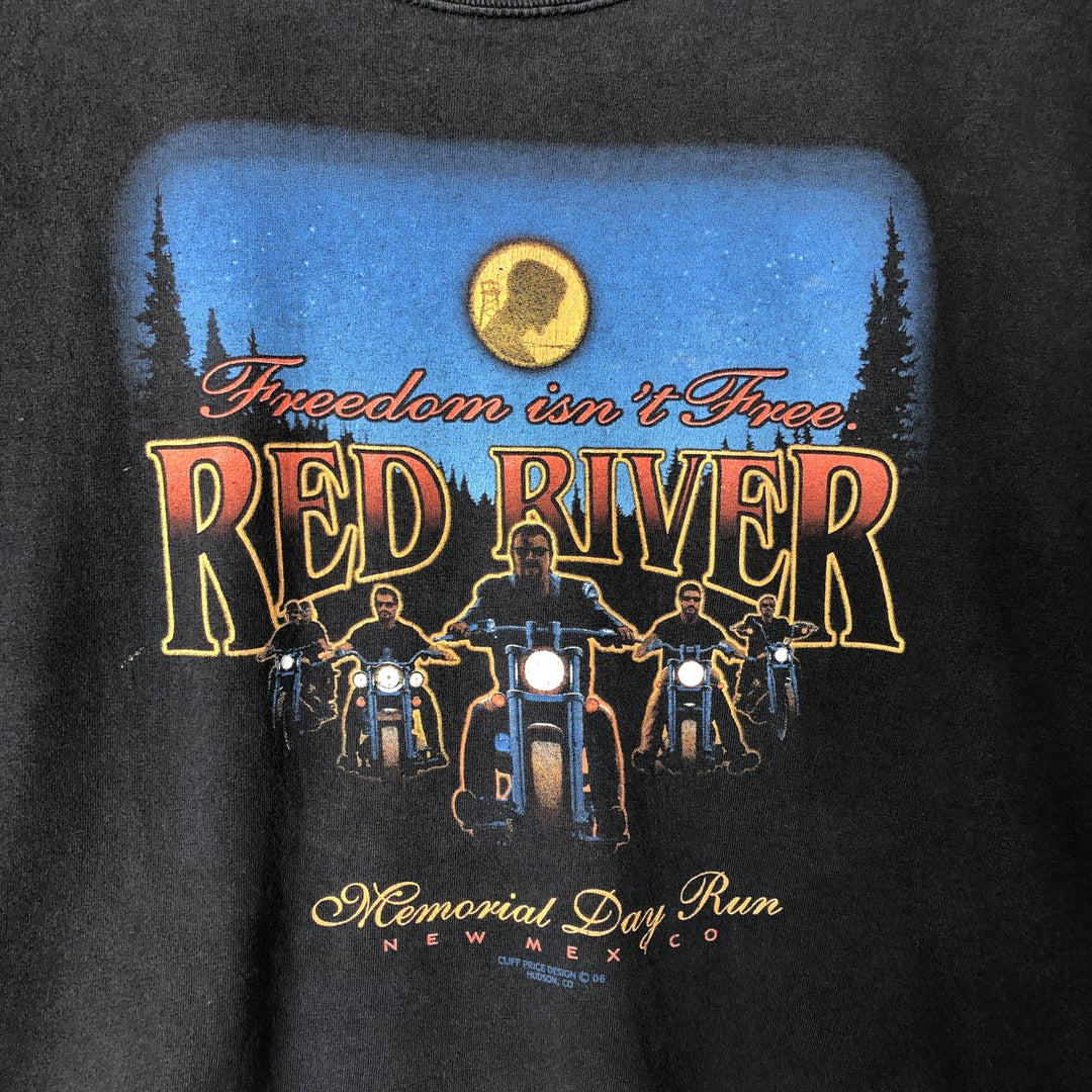 2000'S Hanes Motorcycle Long Sleeve T-Shirt, Men's XL cotton Charcoal Vintage Second Hand