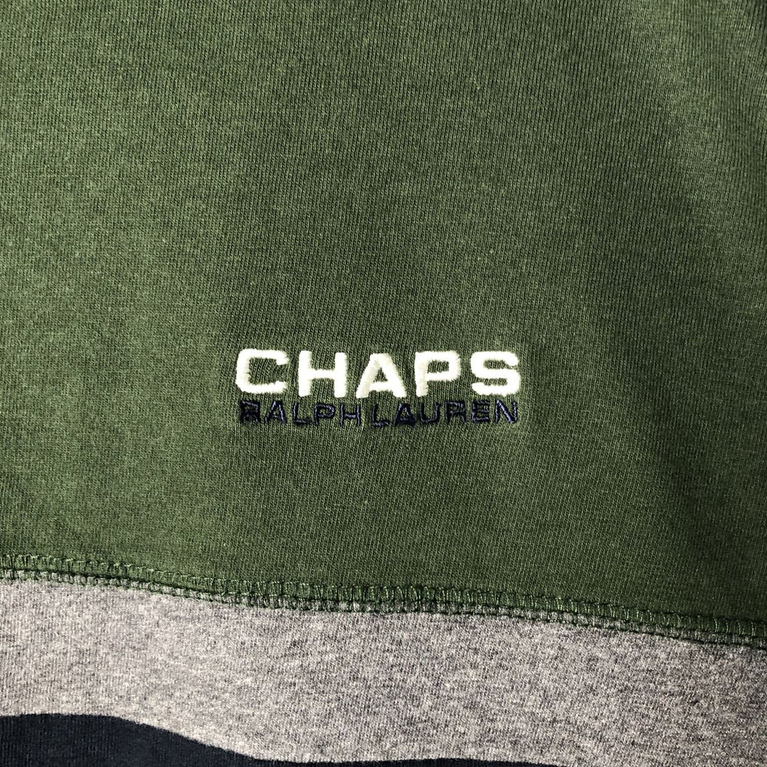 Ralph Lauren CHAPS long-sleeved T-shirt, men's size XL cotton Green type dark green Vintage Second Hand