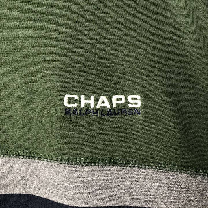 Ralph Lauren CHAPS long-sleeved T-shirt, men's size XL cotton Green type dark green Vintage Second Hand