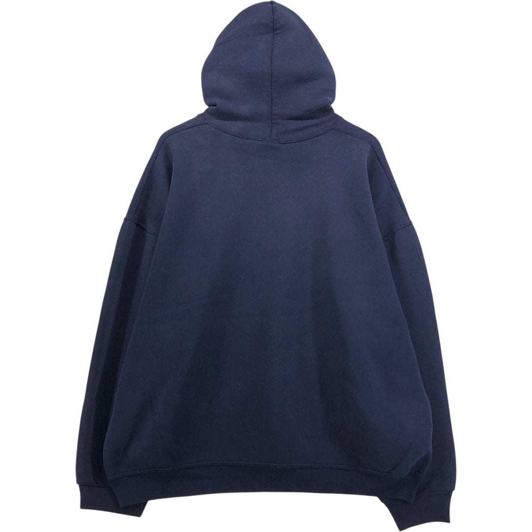 Russell plain blank sweatshirt hoodie, men's size XXL cotton navy blue type Vintage Second Hand