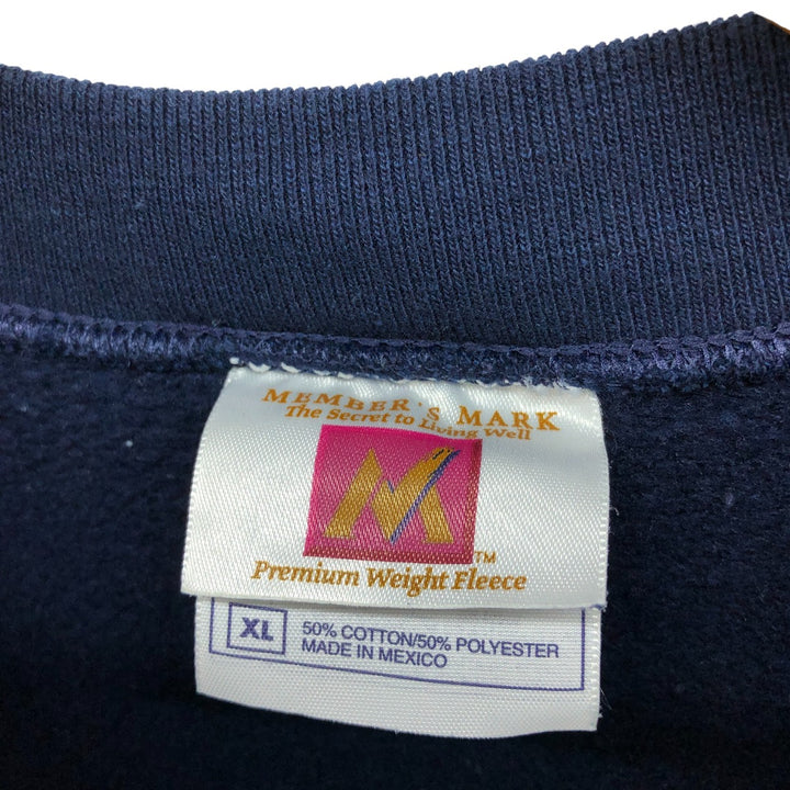 Vintage 90'S MEMBER'S MARK plain blank sweatshirt, men's size XL cotton navy blue type Vintage Second Hand
