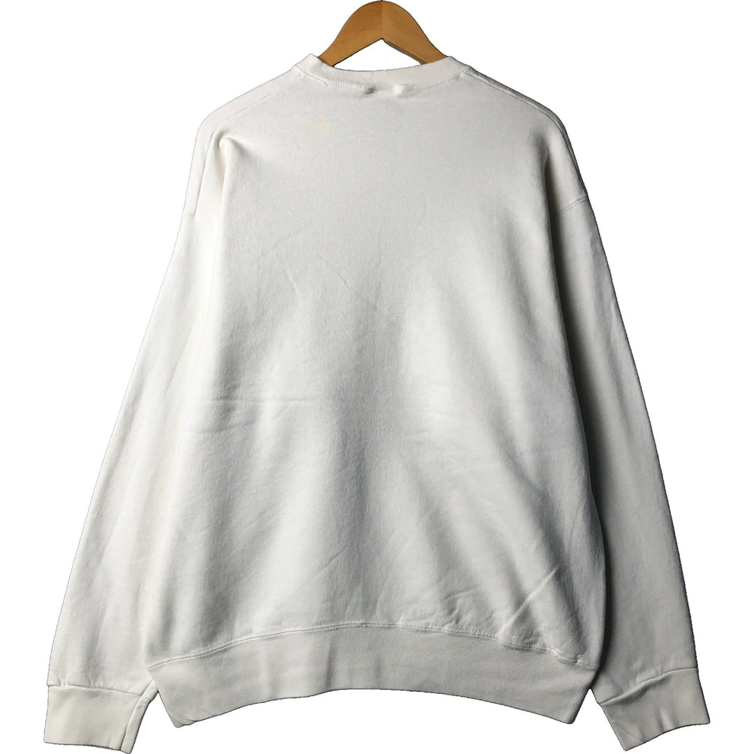 90'S Fruit of the Loom plain blank sweatshirt, Made in USA, Men's XL cotton white type Vintage Second Hand
