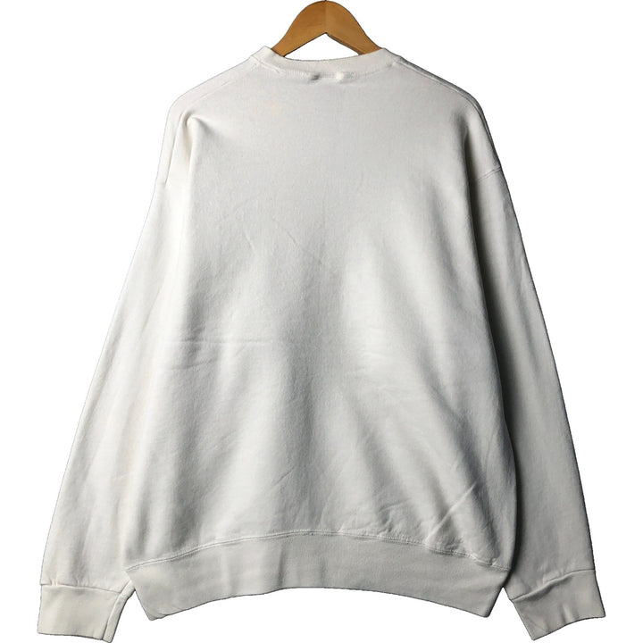 90'S Fruit of the Loom plain blank sweatshirt, Made in USA, Men's XL cotton white type Vintage Second Hand