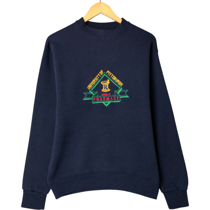 Vintage 80s-90'S SOFFE college sweatshirt, made in the USA, size M, men's polyester navy blue type Vintage Second Hand