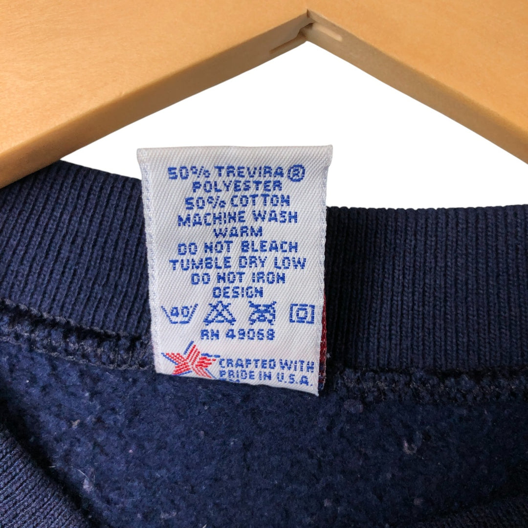 Vintage 80s-90'S SOFFE college sweatshirt, made in the USA, size M, men's polyester navy blue type Vintage Second Hand