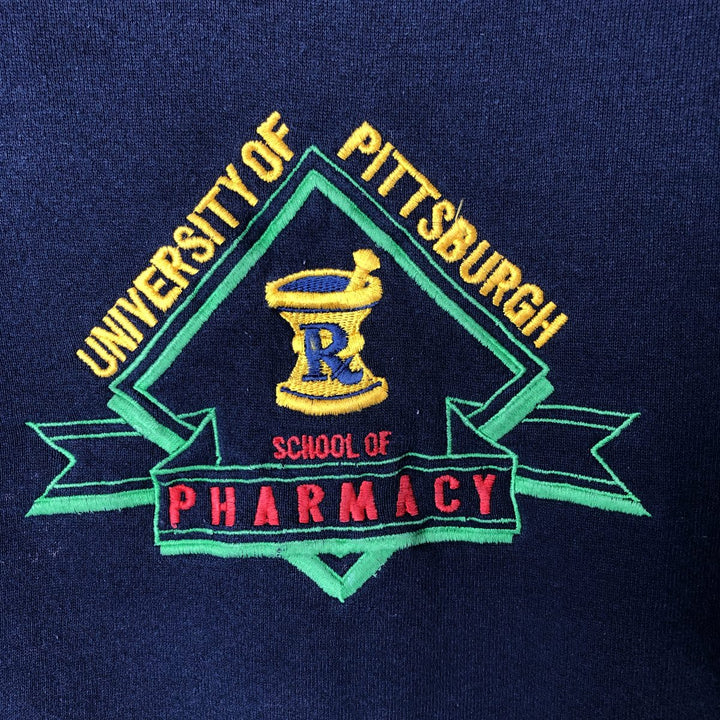 Vintage 80s-90'S SOFFE college sweatshirt, made in the USA, size M, men's polyester navy blue type Vintage Second Hand