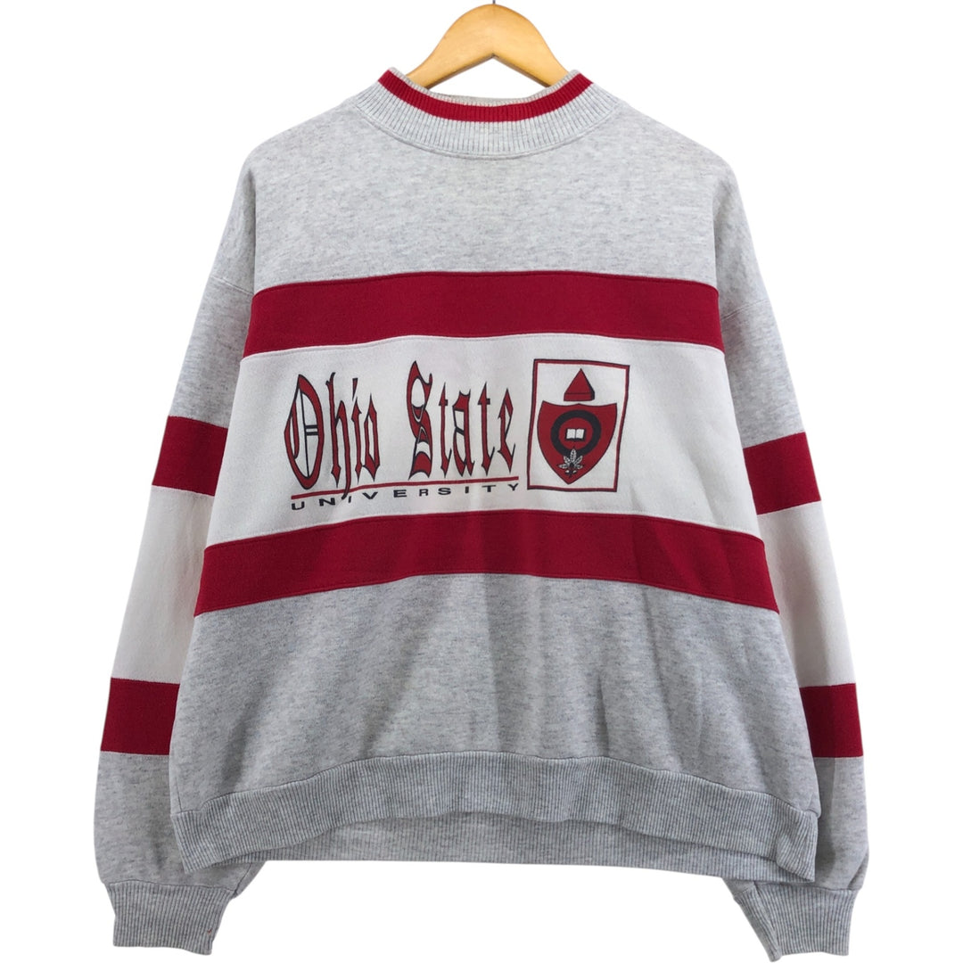 Vintage 1990'S Belbasine Ohio State University high-neck sweatshirt, made in the USA, size L, men's polyester gray type Vintage Second Hand