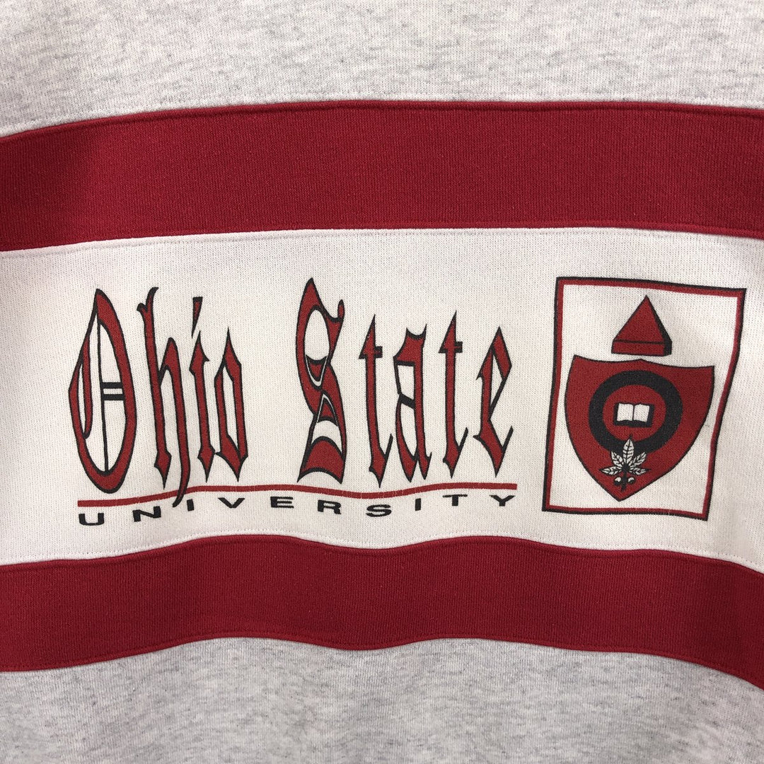 Vintage 1990'S Belbasine Ohio State University high-neck sweatshirt, made in the USA, size L, men's polyester gray type Vintage Second Hand