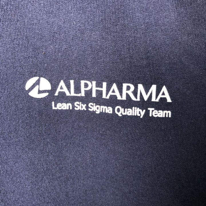 2000'S Jerzees ALPHARMA Advertising Sweatshirt, Men's Size Medium cotton navy blue type Vintage Second Hand