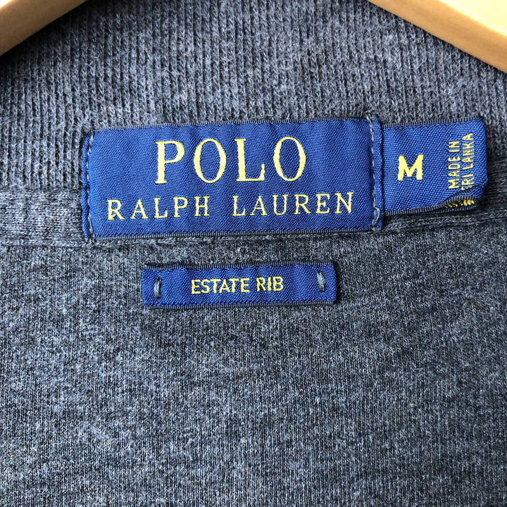 Ralph Lauren POLO RALPH LAUREN ESTATE RIB half-zip sweatshirt, sweatshirt, men's size L cotton Charcoal Vintage Second Hand