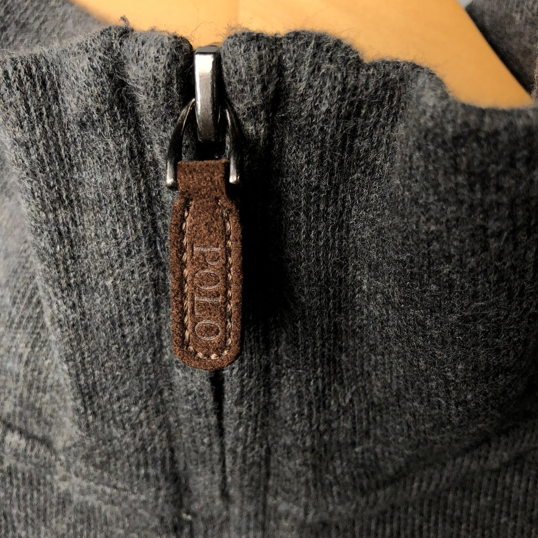 Ralph Lauren POLO RALPH LAUREN ESTATE RIB half-zip sweatshirt, sweatshirt, men's size L cotton Charcoal Vintage Second Hand