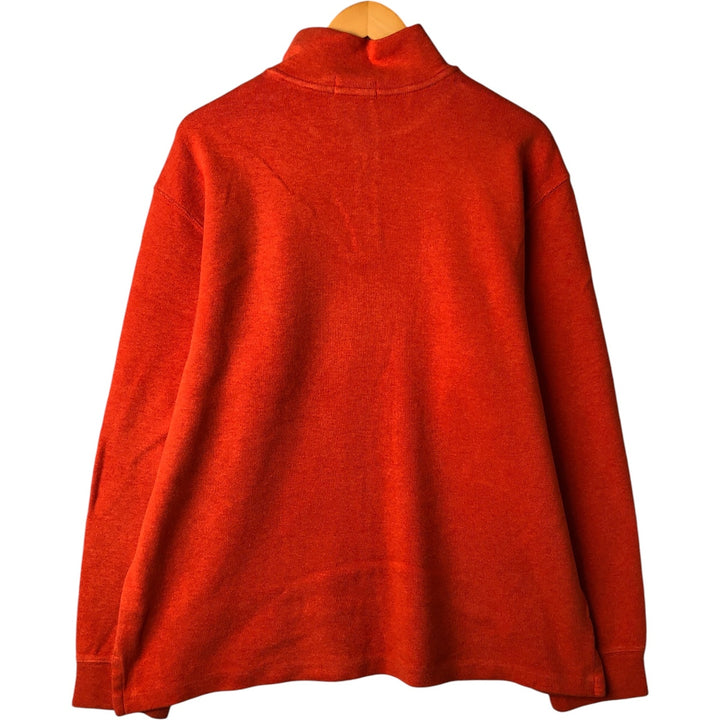 Ralph Lauren POLO RALPH LAUREN Half-Zip Sweatshirt, Men's XL cotton orange type Vintage Second Hand