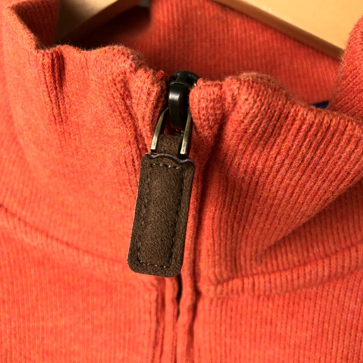 Ralph Lauren POLO RALPH LAUREN Half-Zip Sweatshirt, Men's XL cotton orange type Vintage Second Hand