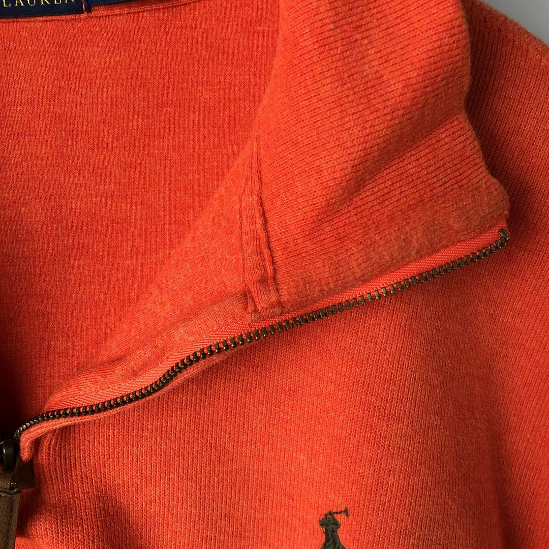 Ralph Lauren POLO RALPH LAUREN Half-Zip Sweatshirt, Men's XL cotton orange type Vintage Second Hand
