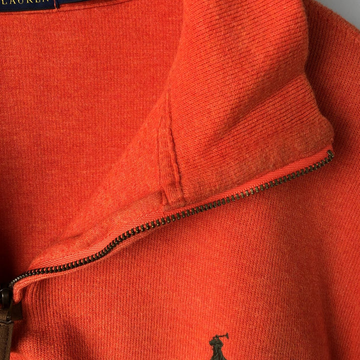 Ralph Lauren POLO RALPH LAUREN Half-Zip Sweatshirt, Men's XL cotton orange type Vintage Second Hand