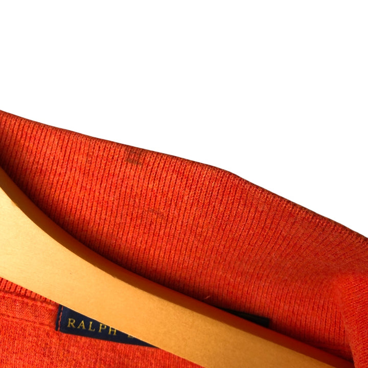 Ralph Lauren POLO RALPH LAUREN Half-Zip Sweatshirt, Men's XL cotton orange type Vintage Second Hand