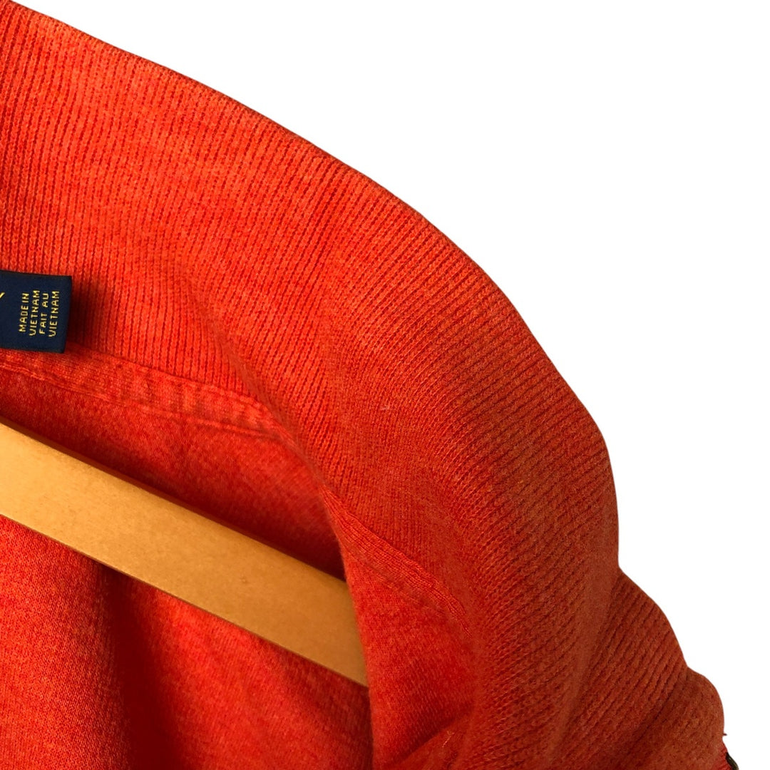 Ralph Lauren POLO RALPH LAUREN Half-Zip Sweatshirt, Men's XL cotton orange type Vintage Second Hand
