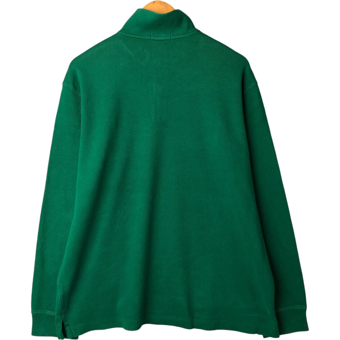Ralph Lauren POLO RALPH LAUREN ESTATE RIB half-zip sweatshirt, sweatshirt, men's XL size cotton green type Vintage Second Hand