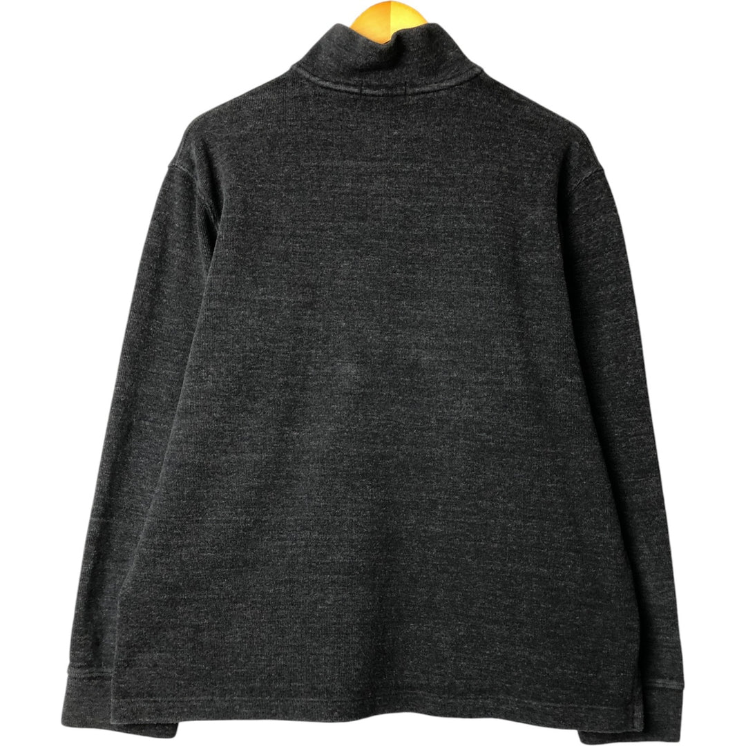Ralph Lauren POLO RALPH LAUREN Half-Zip Sweatshirt, Men's XL cotton Charcoal Vintage Second Hand