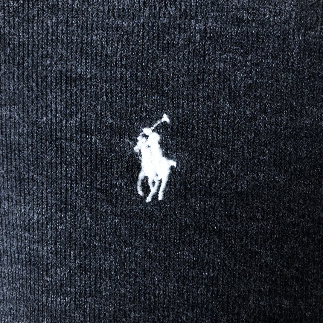 Ralph Lauren POLO RALPH LAUREN Half-Zip Sweatshirt, Men's XL cotton Charcoal Vintage Second Hand