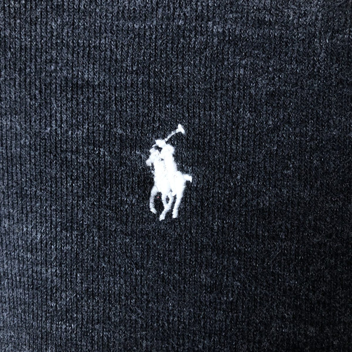 Ralph Lauren POLO RALPH LAUREN Half-Zip Sweatshirt, Men's XL cotton Charcoal Vintage Second Hand