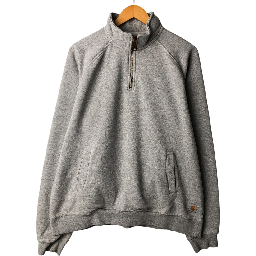 Carhartt Relaxed Fit Half-Zip Sweatshirt, Men's Size L cotton gray type Vintage Second Hand