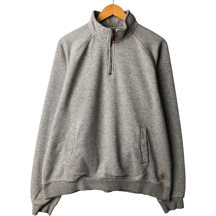 Carhartt Relaxed Fit Half-Zip Sweatshirt, Men's Size L cotton gray type Vintage Second Hand