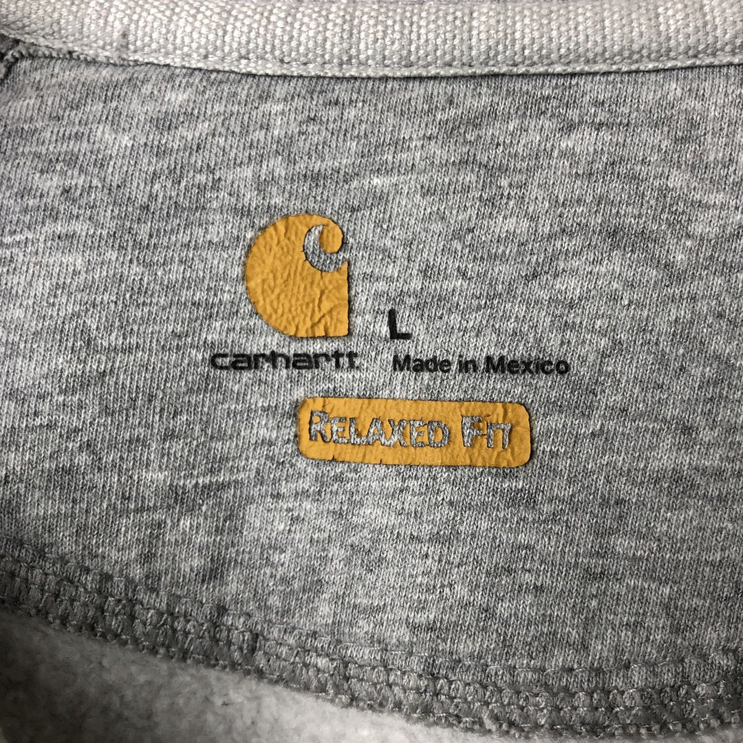 Carhartt Relaxed Fit Half-Zip Sweatshirt, Men's Size L cotton gray type Vintage Second Hand
