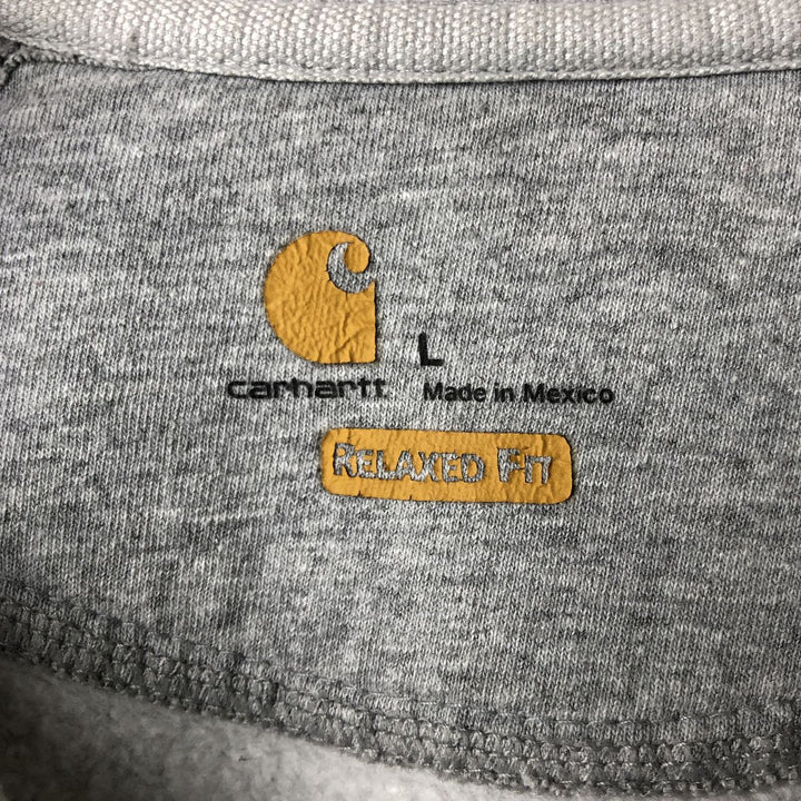 Carhartt Relaxed Fit Half-Zip Sweatshirt, Men's Size L cotton gray type Vintage Second Hand