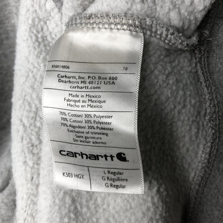 Carhartt Relaxed Fit Half-Zip Sweatshirt, Men's Size L cotton gray type Vintage Second Hand