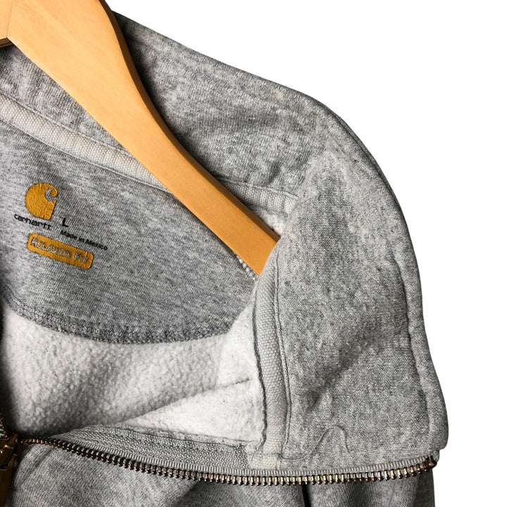 Carhartt Relaxed Fit Half-Zip Sweatshirt, Men's Size L cotton gray type Vintage Second Hand