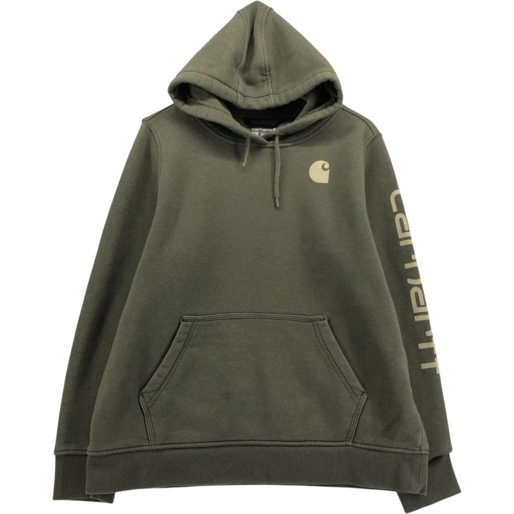 Carhartt Relaxed Fit Sweatshirt Pullover Hoodie, Men's XL cotton Khaki type Vintage Second Hand