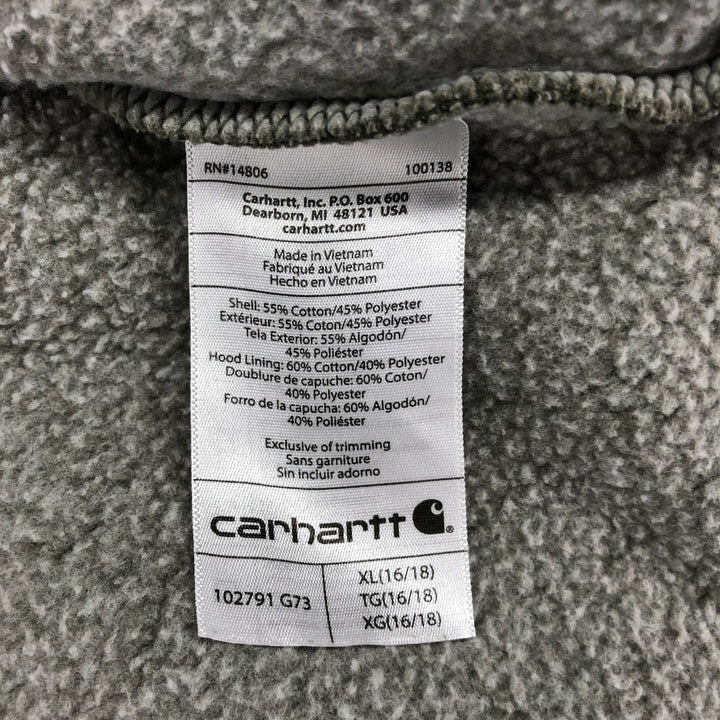 Carhartt Relaxed Fit Sweatshirt Pullover Hoodie, Men's XL cotton Khaki type Vintage Second Hand