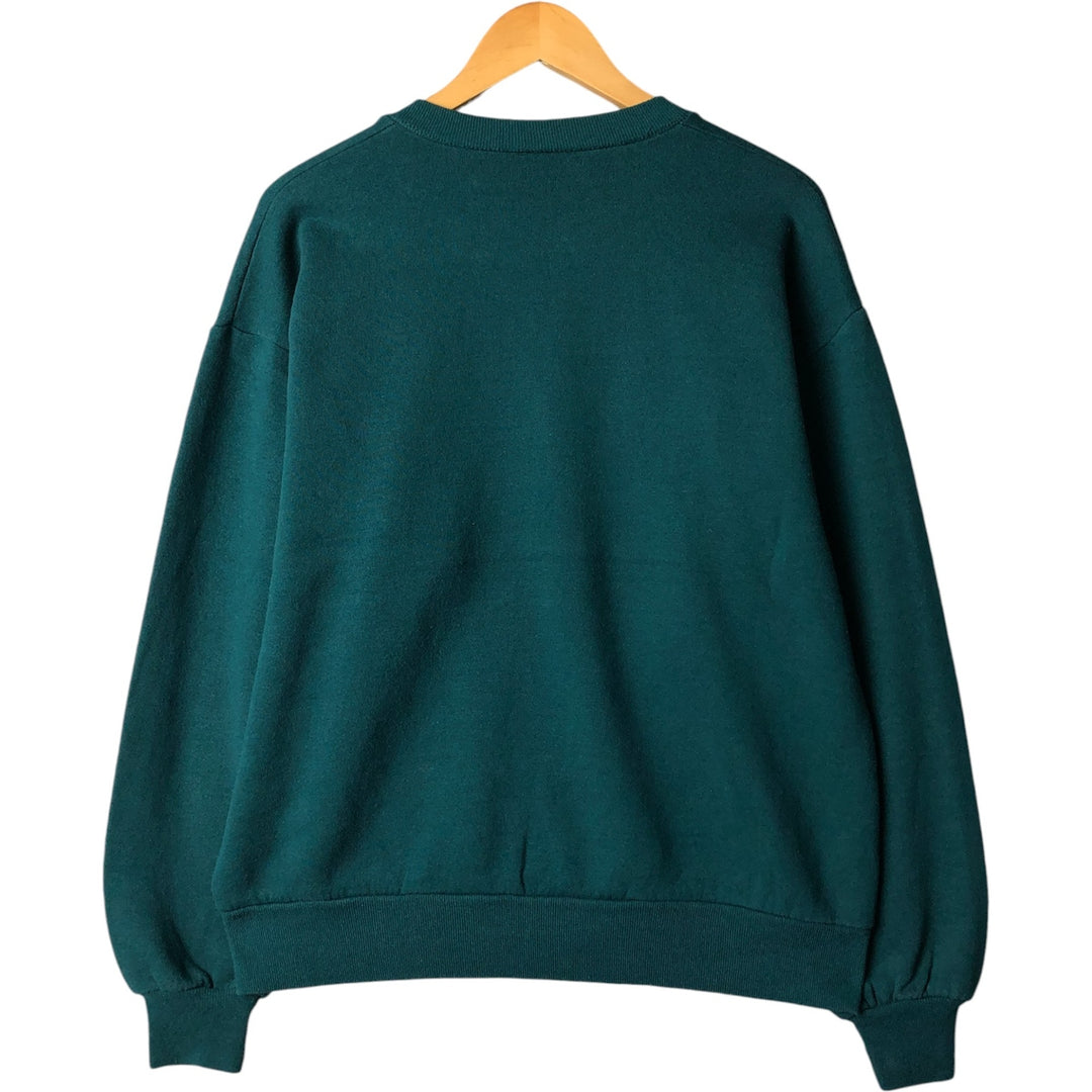 90'S Jerzees Plain Blank Sweatshirt Trainer Made in USA Men's Size L Vintage cotton Green type dark green Vintage Second Hand