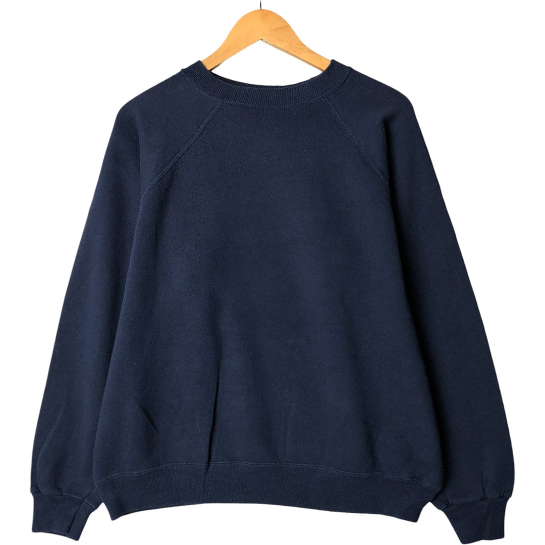 90s-00'S Hanes plain blank sweatshirt, men's size L cotton navy blue type Vintage Second Hand